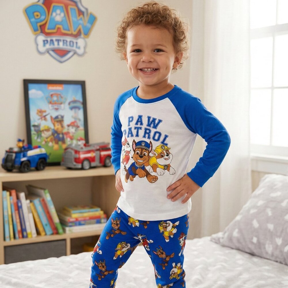 Nickelodeon Paw Patrol Hero PJ Set Soft cotton and comfy white & blue